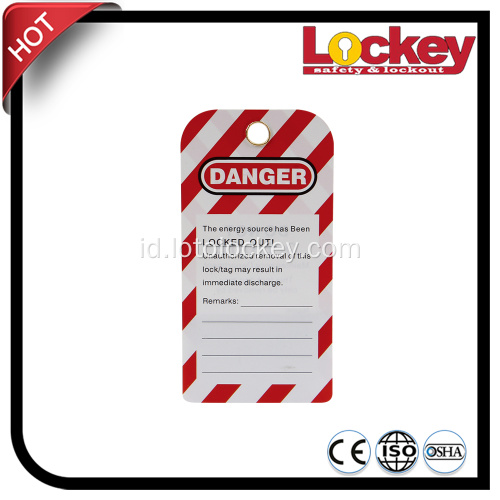 Keselamatan PVC Peringatan tag lockout Tagout Tag